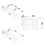 SANTI-01 - Szafka pod Umywalkę z Blatem 2S 80cm Biały Mat Zestaw-1