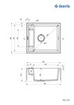 Zlewozmywak granitowy magnetyczny 1-komorowy Magnetic