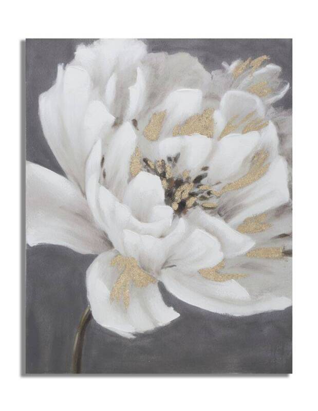 Mauro Ferretti Obraz Na Płótnie Biały/Złoty Kwiat 80X3,7X100 Cm