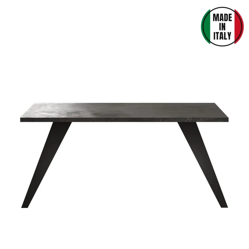 LC ITALY Tray - Stół Do Jadalni 180 cm Ciemne Metalowe Nogi Ołów