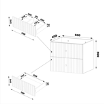 AQUA-02 - Szafka pod Umywalkę z Blatem 4S 120cm Kaszmir Zestaw-6