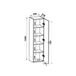 ARCOS-08 - Słupek Wysoki 1-drzwiowy 130cm Czarny Mat