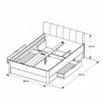 Asti AS-36-WB - Wysokie Łóżko Tapicerowane Dąb Craft Biały Połysk 160x200 cm