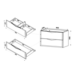 DELICA-01 - Szafka z Umywalką i Blatem 2S 80cm Kaszmir Zestaw-2