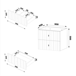 ELEGANTE-07 - Szafka pod Umywalkę z Blatem i Regałem 4S 140cm Granatowy Mat Zestaw-7