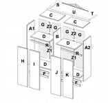 Luiza LZ-14-WB - Szafa 4-drzwiowa z Lustrem Biały Mat Biały Połysk z Nadrukiem