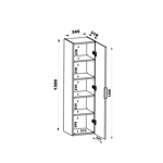 RADOM-08 - Słupek Wysoki 1-drzwiowy 130cm Biały Mat