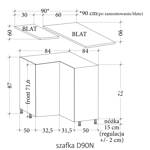 Szafka Kuchenna Dolna 2D Narożna Sorento D90N Baltic Storm Beżowy Mat