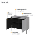 TREND TR-02 - Komoda 2-drzwiowa Z Oświetleniem Szara/Czarna