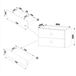 TRIANGLE-01 - Szafka Pod Umywalkę 2S 80cm Biały Mat