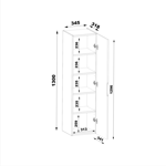 VESPER-03 - Słupek Wysoki 1-drzwiowy 130cm Czarny Mat