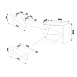 WOOD-02 - Szafka pod Umywalkę z Blatem 2S 60cm Biały Mat Zestaw-1