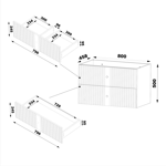 XILO-01 - Szafka pod Umywalkę z Blatem 2S 80cm Biały Mat Zestaw-1