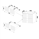 XILO-02 - Szafka Pod Umywalkę 2S 60cm Szary Mat