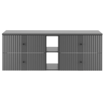 XILO-02 - Szafka pod Umywalkę z Blatem i Regałem 4S 140cm Szary Mat Zestaw-7